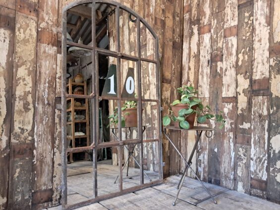 cast iron arch top window mirror mirrors garden