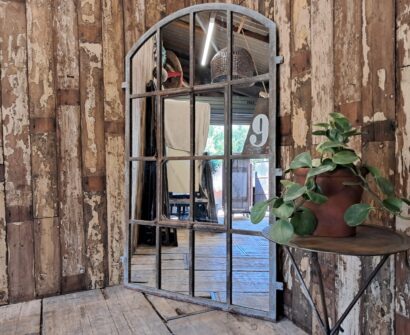 cast iron arch top window mirror mirrors garden