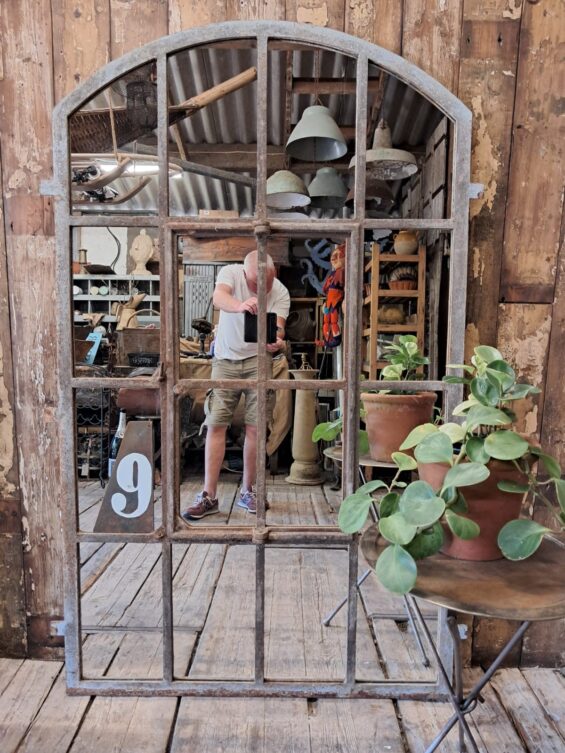 cast iron arch top window mirror mirrors garden
