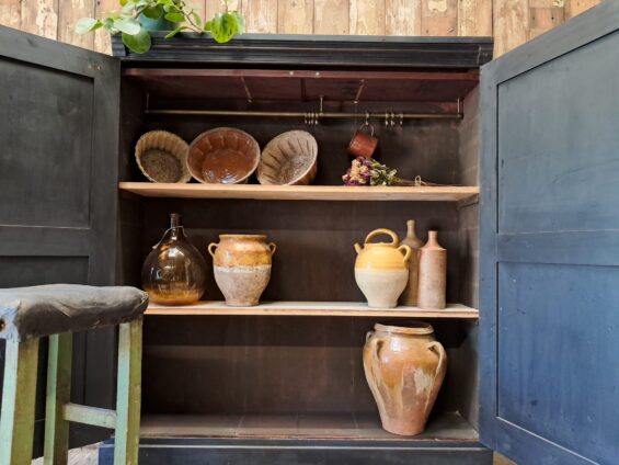 painted french wooden shelved pantry cupboard furniture cupboards & cabinets