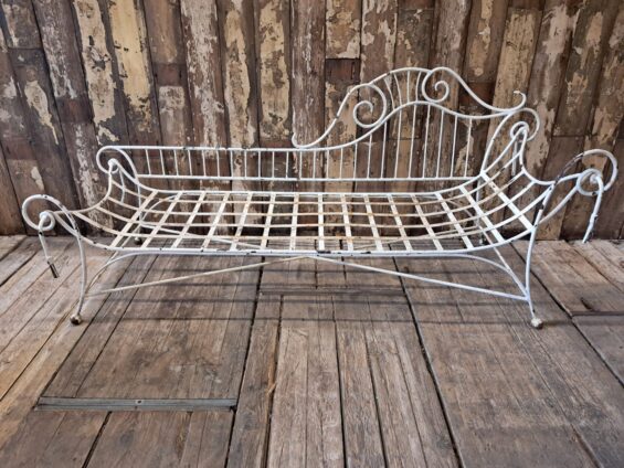 metal chaise longue day bed seating sofa garden