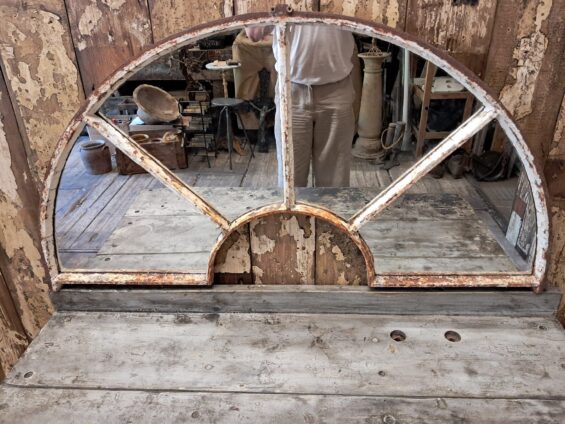 fanlight semi circular window mirror original frame mirrors garden