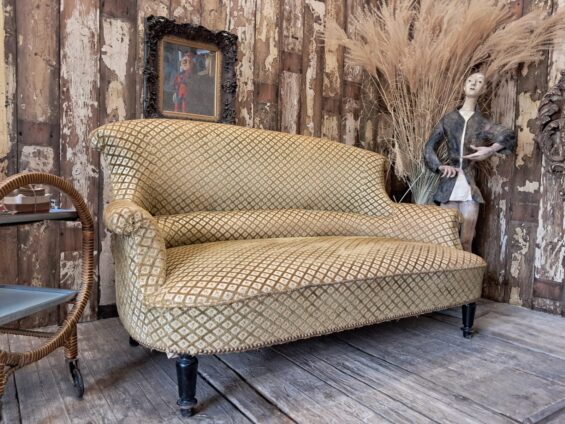 french upholstered napoleon iii sofa seating