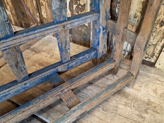 rustic wooden haycart side shelves furniture storage