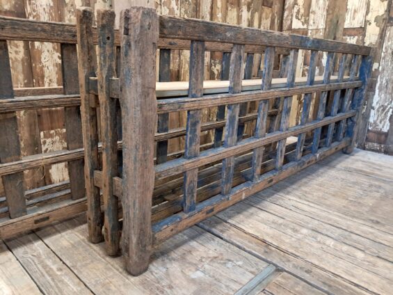 rustic wooden haycart side shelves furniture storage
