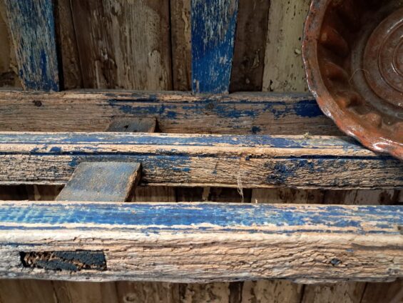 rustic wooden haycart side shelves furniture storage