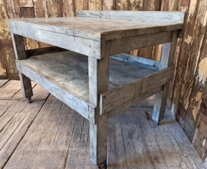 wooden factory prep table furniture tables industrial