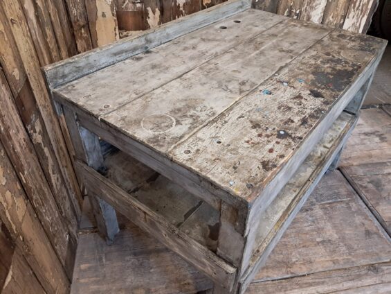 wooden factory prep table furniture tables industrial