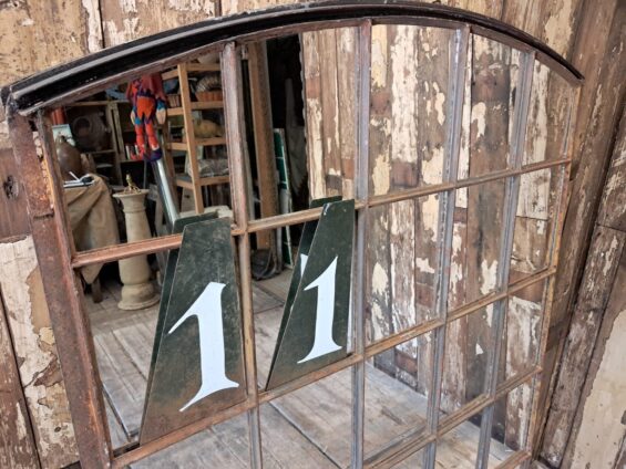 steel arch top window mirror mirrors garden
