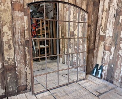 steel arch top window mirror mirrors garden
