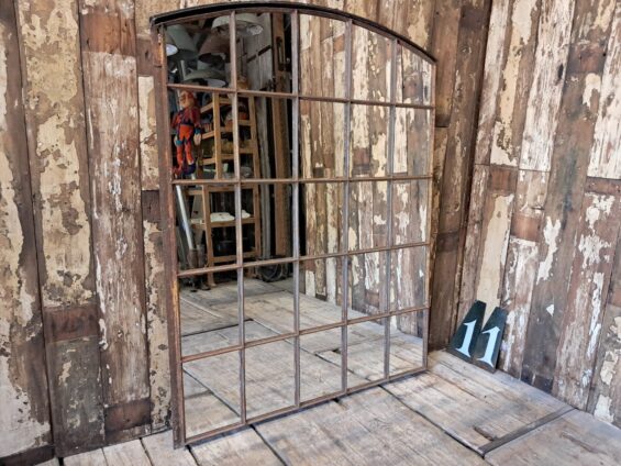 steel arch top window mirror mirrors garden