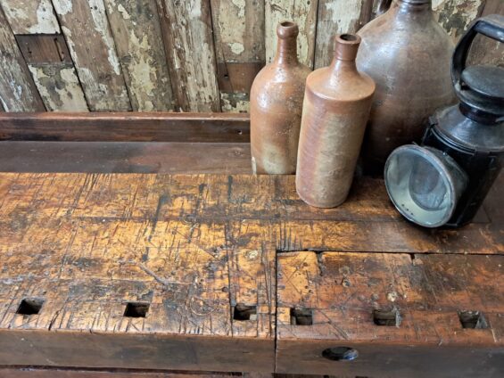 wooden workbench vice furniture tables industrial