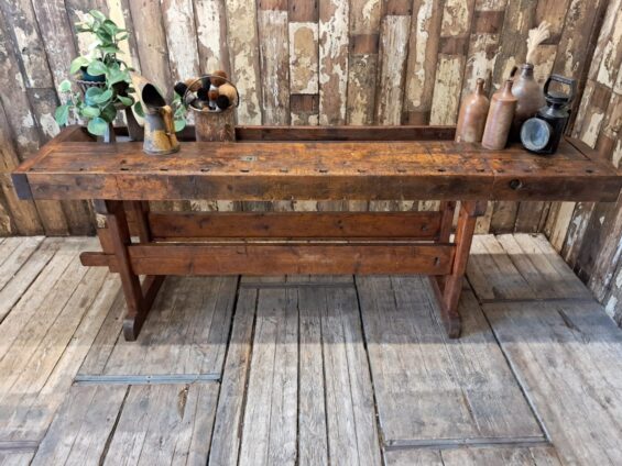 wooden workbench vice furniture tables industrial