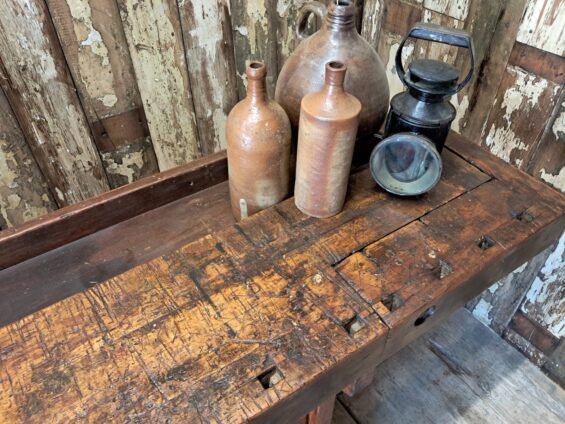 wooden workbench vice furniture tables industrial