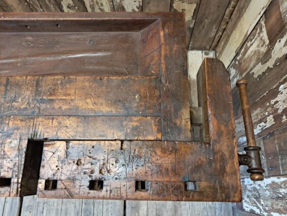 wooden workbench vice furniture tables industrial