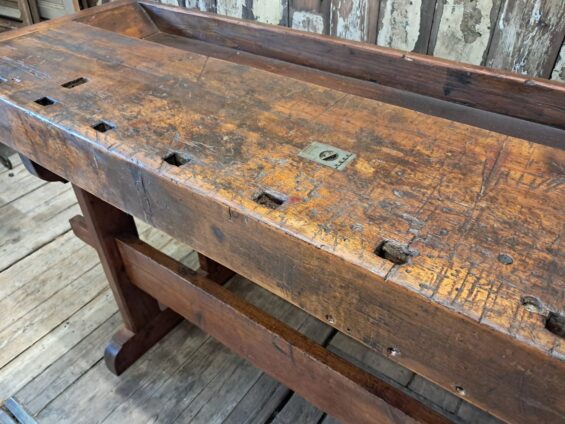 wooden workbench vice furniture tables industrial