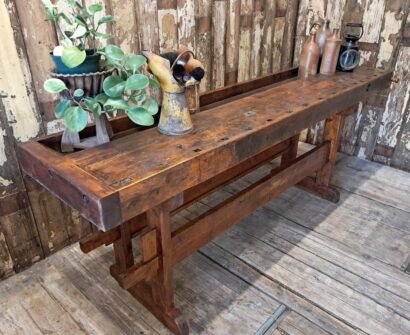 wooden workbench vice furniture tables industrial