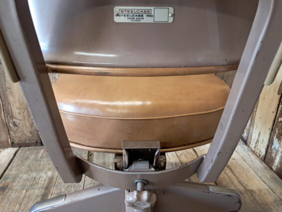 steel vinyl office chair wheeled seating occasional chairs industrial