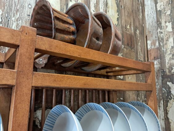 a 3 tier pine plate rack furniture storage homewares