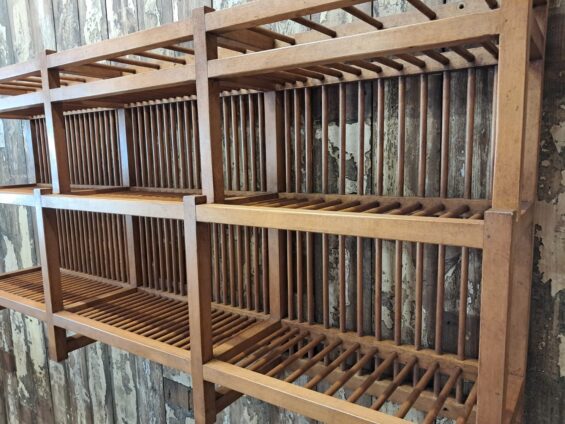 a 3 tier pine plate rack furniture storage homewares