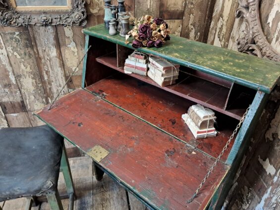 painted wooden writing bureau furniture cupboards and cabinets