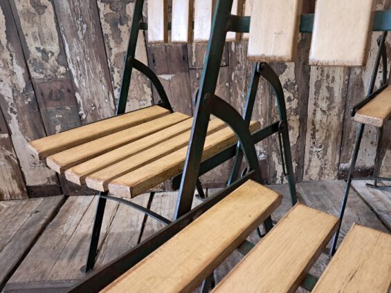 wood metal folding bistro chairs garden furniture occasional chairs