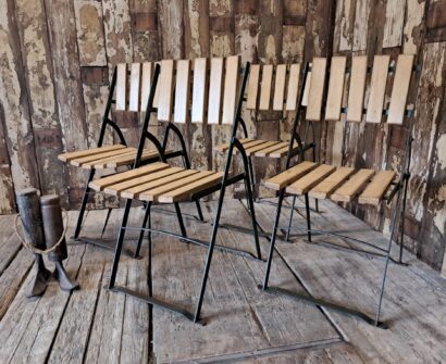wood metal folding bistro chairs garden furniture occasional chairs