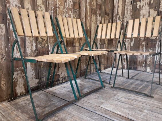 wood metal folding bistro chairs garden furniture occasional chairs