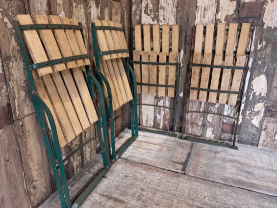 wood metal folding bistro chairs garden furniture occasional chairs