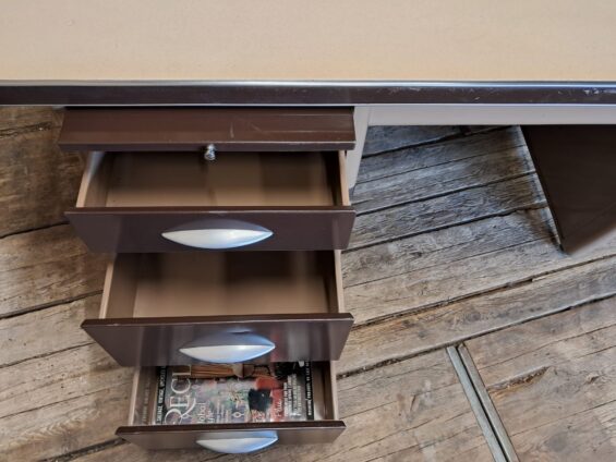 metal vinyl one pedestal desk furniture tables industrial