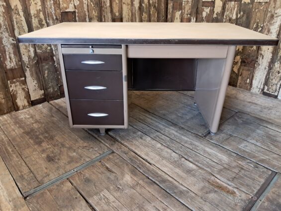 metal vinyl one pedestal desk furniture tables industrial