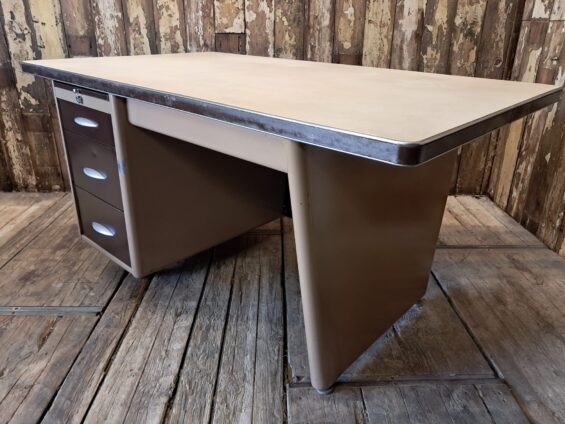 metal vinyl one pedestal desk furniture tables industrial