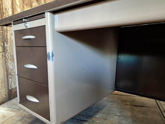metal vinyl one pedestal desk furniture tables industrial