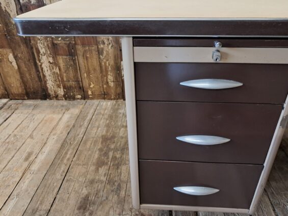 metal vinyl one pedestal desk furniture tables industrial