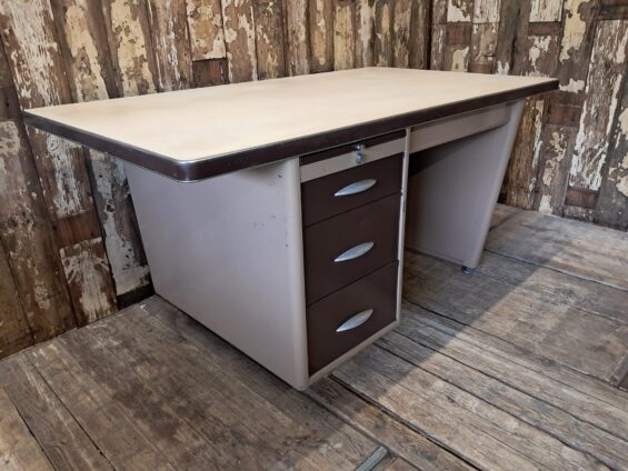 metal vinyl one pedestal desk furniture tables industrial