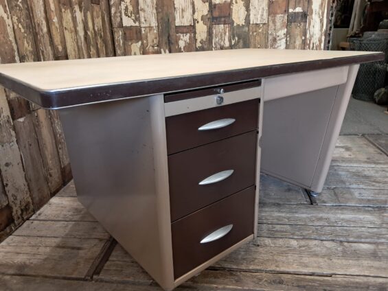 metal vinyl one pedestal desk furniture tables industrial