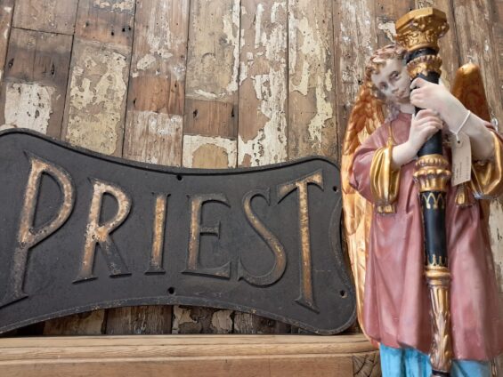 painted church angel statue decorative artefact