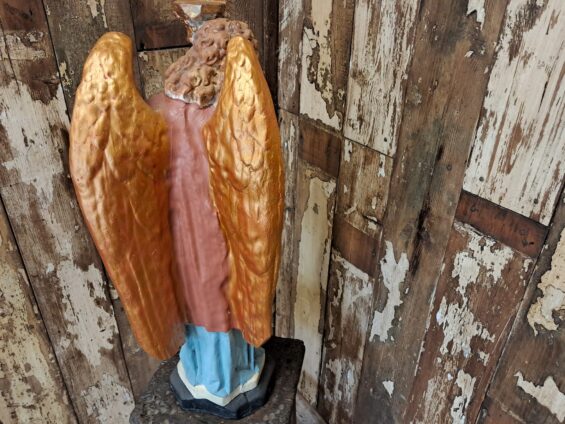 painted church angel statue decorative artefact