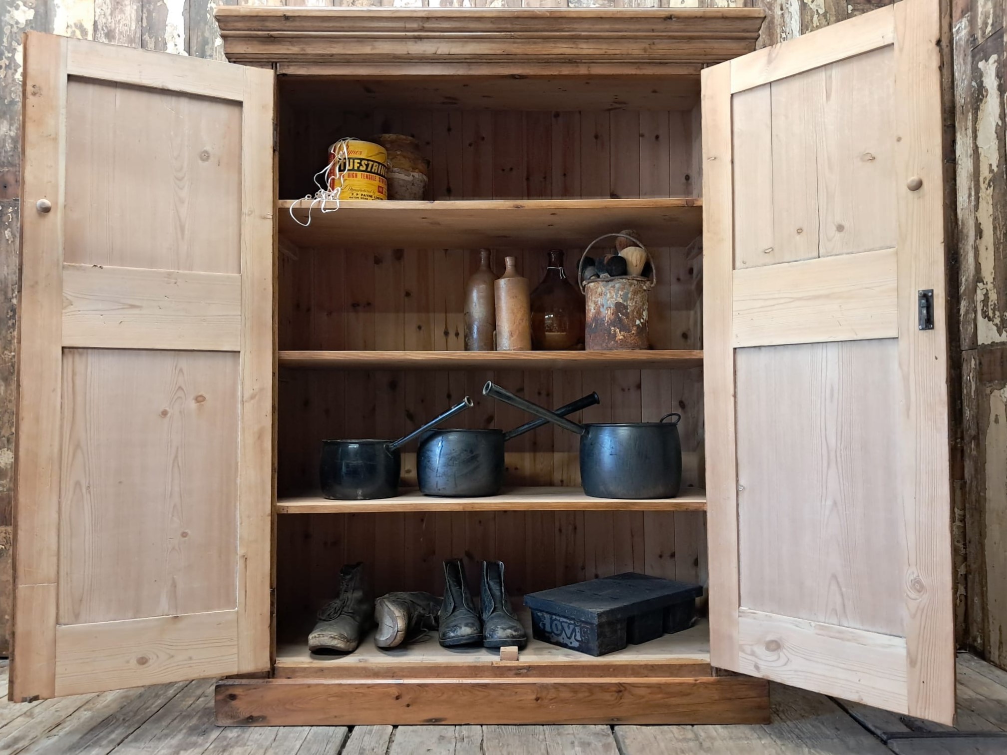 wooden shelved pantry cupboard furniture cupboards & cabinets