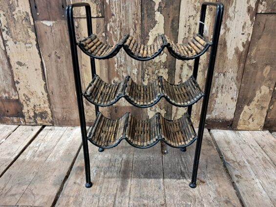 reed and steel wine rack decorative homewares storage