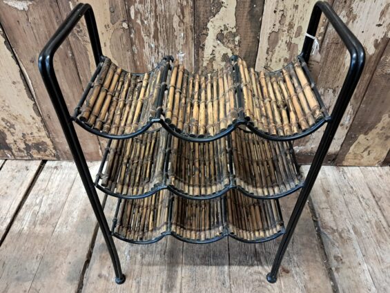 reed and steel wine rack decorative homewares storage
