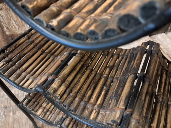 reed and steel wine rack decorative homewares storage