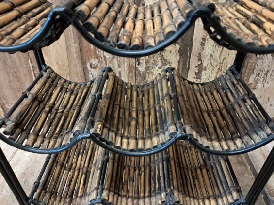 reed and steel wine rack decorative homewares storage