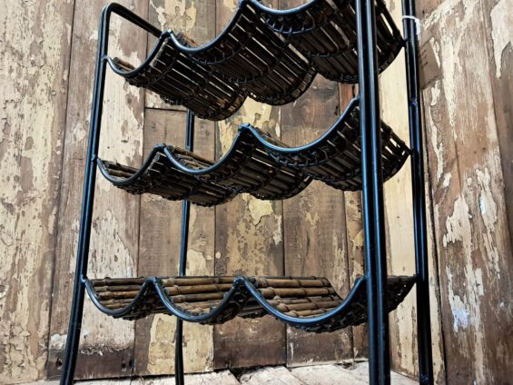 reed and steel wine rack decorative homewares storage