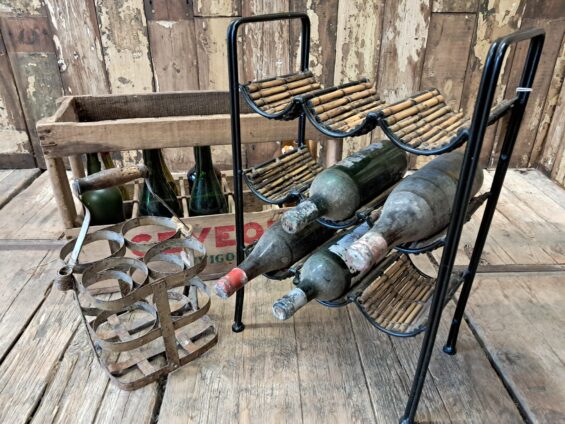 reed and steel wine rack decorative homewares storage