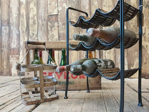 reed and steel wine rack decorative homewares storage