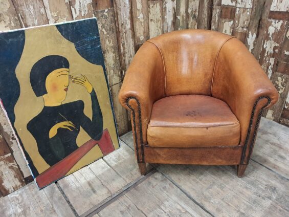 vintage leather club chair seating armchairs