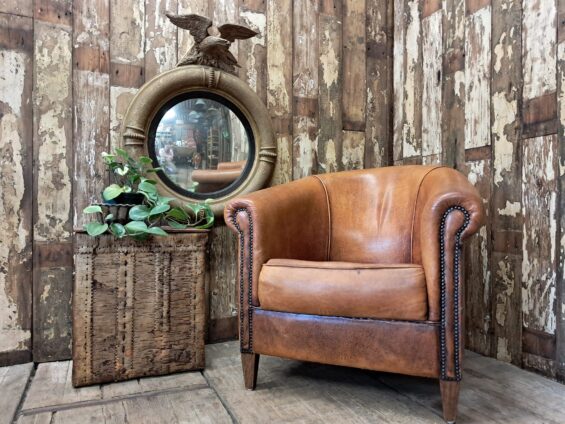 vintage leather club chair seating armchairs