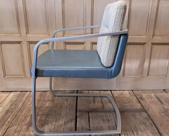 chrome leather and fabric cantilever office chair seating occasional chairs