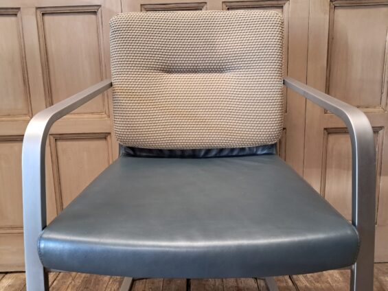 chrome leather and fabric cantilever office chair seating occasional chairs